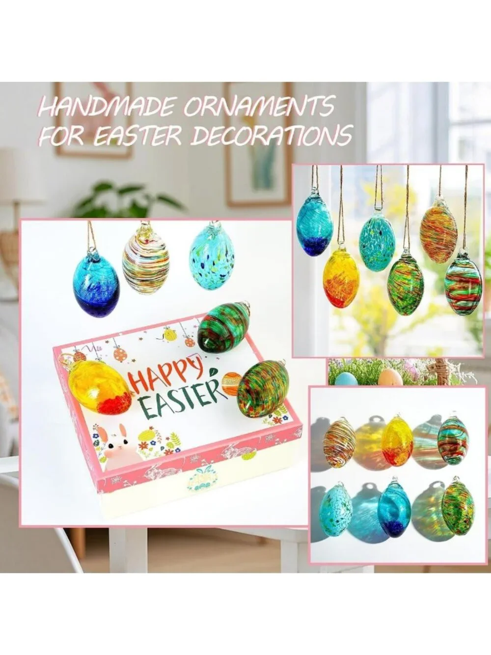 6Pcs Shatter-Resistant Glass Ball Ornaments | Indoor Outdoor Decor, Lightweight
